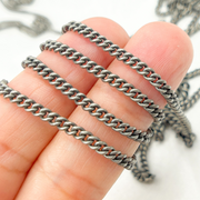 Oxidized Sterling Silver Curb Chains